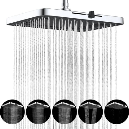 Hibbent 5 Spray Modes Shower Head, 13'' High Pressure Rain Shower Head, Large Rainfall Showerhead, High Flow Waterfall