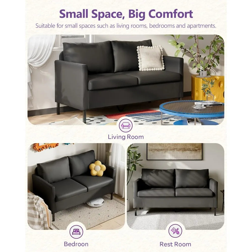 Faux Leather 2 Seater Love Seat Comfy
