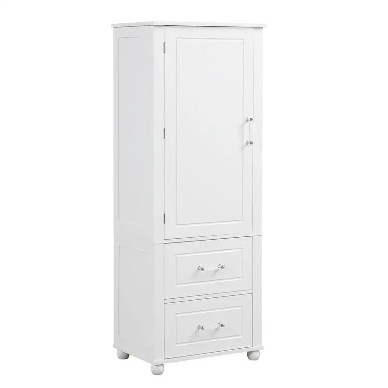 Freestanding Tall Bathroom Storage Cabinet with 2 Drawers and Adjustable Shelf