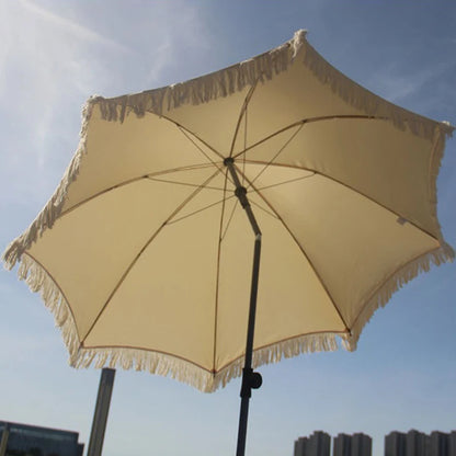 Outdoor Sun Umbrella Beach Large Garden Backyard Sun Umbrellas Camping Foldable Pool Patio Umbrellas Retro Tassel Sunshade