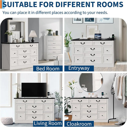 Wooden Chest of Drawer TV Stand Large Storage