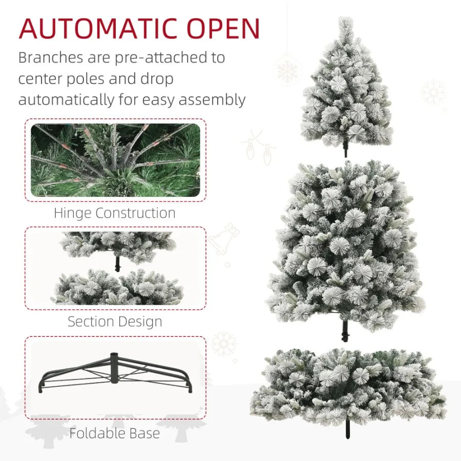 6.5 ft PreLit Artificial Christmas Tree with 350 Clear Lights and 1107 Tips
