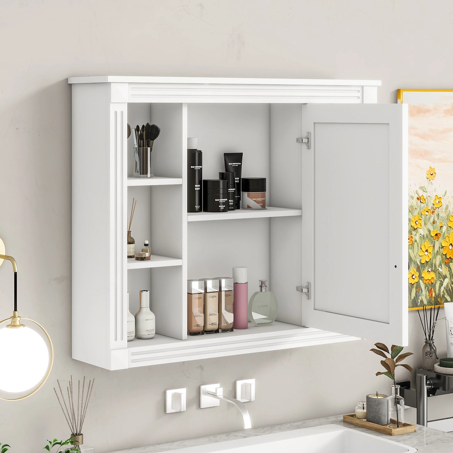 Wall Mounted Bathroom Storage Cabinet And Mirror