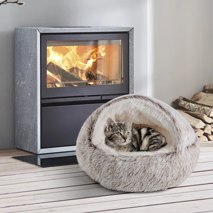 25'' Pet Cat Dog Lovely Cat Beds Nest Soft Comfortable Semi-enclosed Cat Nest Kennel indoor Pet house Supplies for Pet to Rest