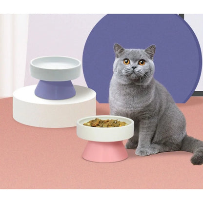 Cat Ceramic Raised Food Bowls