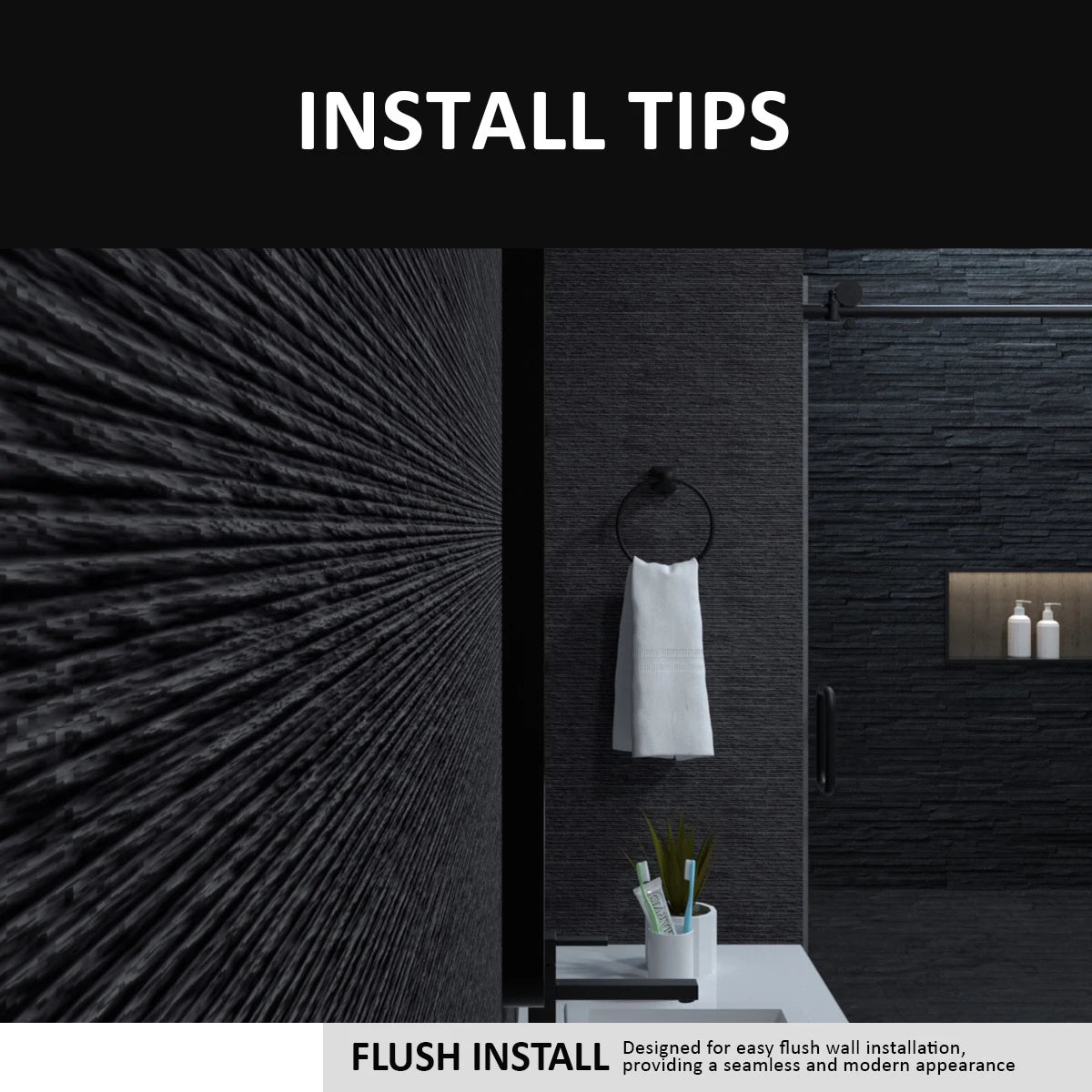 Aluminum Framed Matte Black Rectangle Bathroom Wall Mirror