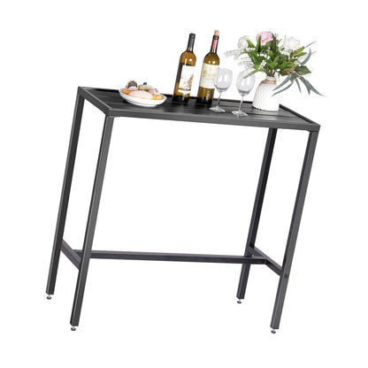 110LBS Outdoor Long Table Black Camping Desk Barbecue Table Picnic