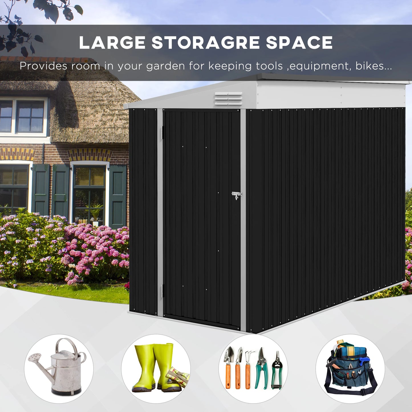 4' X 8' Steel Garden Storage Shed