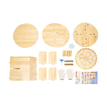 4 Tier Rotating Bookshelf with Legs,Floor Standing Stackable Wood Round Bookshelf 360 Display Book Shelf for Living Room Bedroom