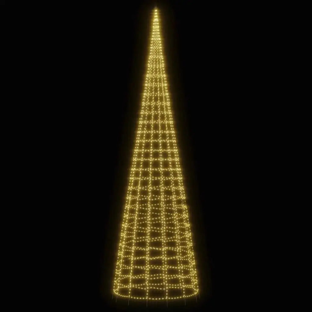 Warm White Christmas Tree Lights for Flagpoles - 3000 LEDs, Perfect Holiday Decoration