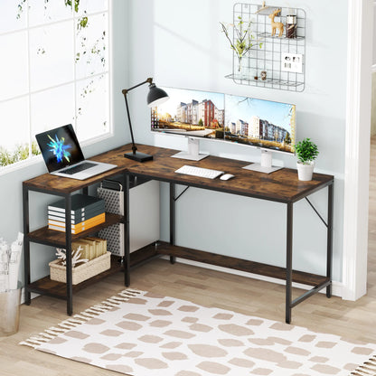 Desk with Storage Shelves