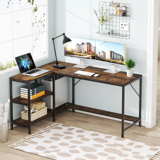 Desk with Storage Shelves