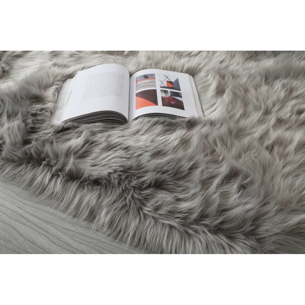 Faux Fur Sheepskin Area Rug Bedroom Blanket Living Room