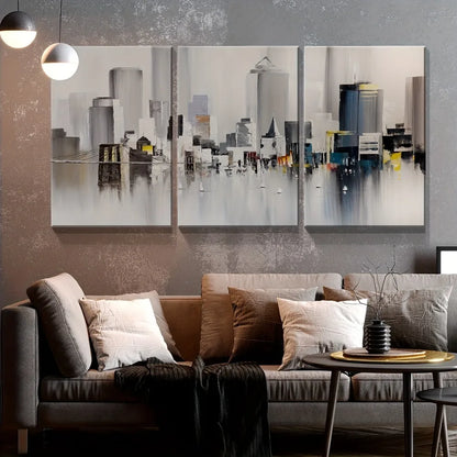 3 oil wall art - Modern New York print,