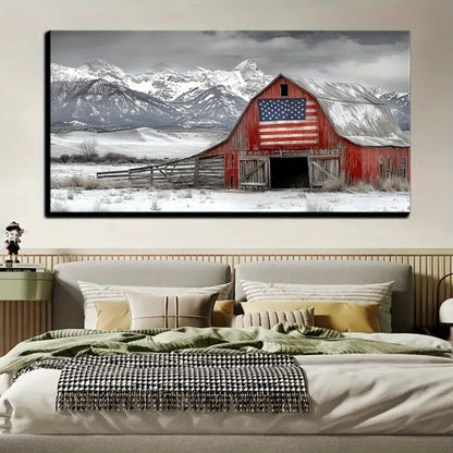 Living room wall decor, interior decor, modern aesthetic art, 1.5 inch thick pine solid wood frame