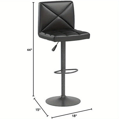 Bar stools Set with 2 counter height swivel stools PU leather modern height stools