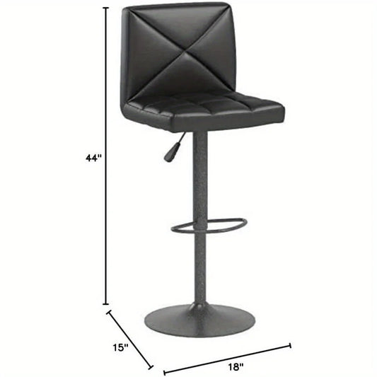 Bar stools Set with 2 counter height swivel stools PU leather modern height stools