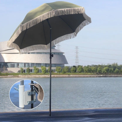 Outdoor Sun Umbrella Beach Large Garden Backyard Sun Umbrellas Camping Foldable Pool Patio Umbrellas Retro Tassel Sunshade