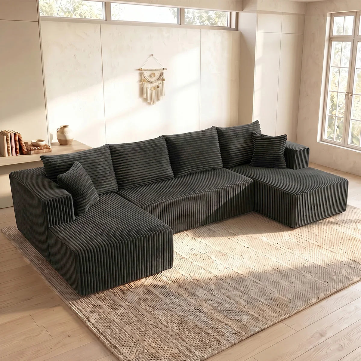 U-shaped Modular Canvas Sofa