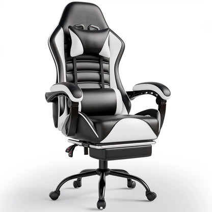 Ergonomic Gaming Chair with Footrest, Racing Style Video Game Chair for Adults, Reclining Gamer Chair Office Chair