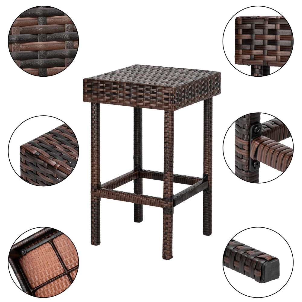 Bar Stool-Table And Chair Set Of 4 Brown Gradient(Only 4 Bar Chairs Included)Easier To Assemble And Now Sturdier