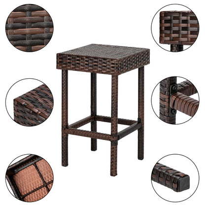 Bar Stool-Table And Chair Set Of 4 Brown Gradient(Only 4 Bar Chairs Included)Easier To Assemble And Now Sturdier