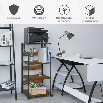 Homfa Mobile Printer Stand Scaner Rolling Cart Home Office Storage Organizer Rack Desk Organizers