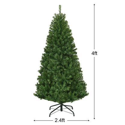 4Ft Pre-Lit Artificial Christmas Tree Premium Hinged w/ 100 LED Lights & Stand
