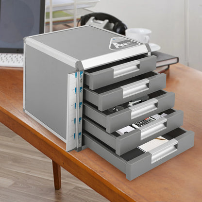 5-Drawer File Cabinet: Durable, Secure Lock, Large A4 Capacity & Space-Saving Design