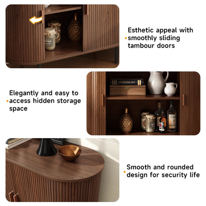 Sideboard Buffet Cabinet with Sliding Door, Storage Cabinet & Adjustable Shelf, Coffee Bar Cabinet Console Table