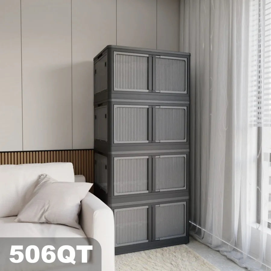 4Pack Transparent Stackable Storage Bins