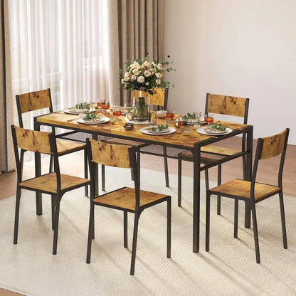 Kitchen Table and 2 Chairs for 4 with Bench, 4 Piece Dining Table Set for Small Space, Apartment