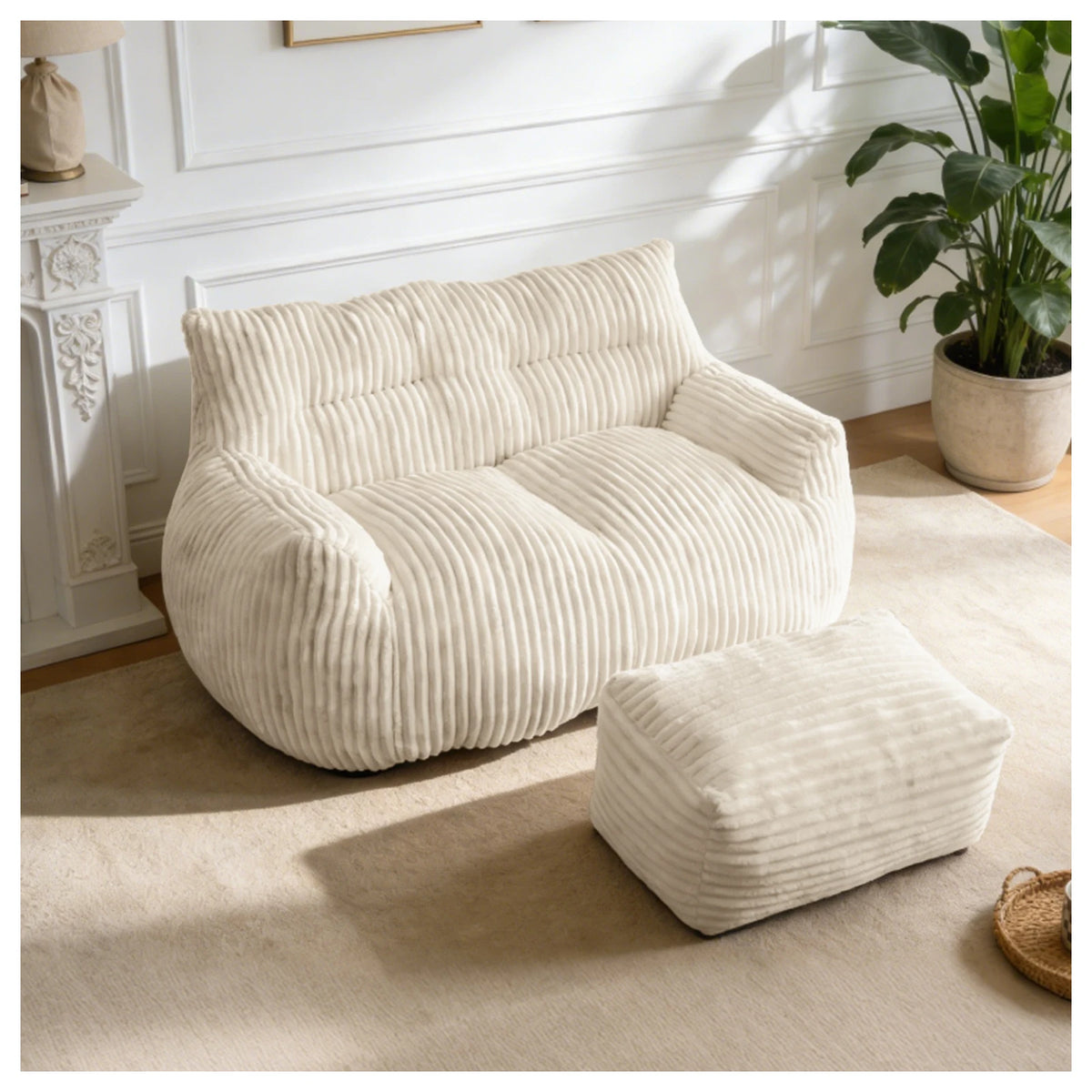 Giant Bean Bag Chair for Adults with Armrests