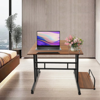 Multi Functional Foldable Desk Modern Computer Desk Adjustable Computer Table with 6 Universal Wheels 20kg Load Capacity