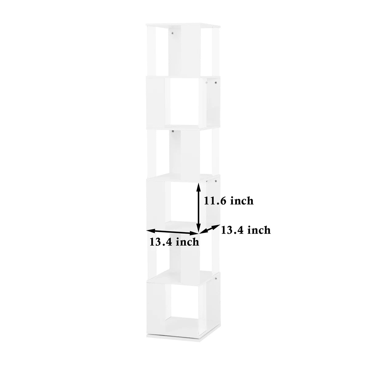 Bookshelf Tower, Floor Standing Wood Narrow Organizer