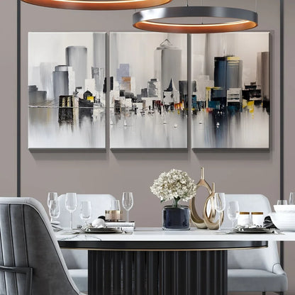 3 oil wall art - Modern New York print,