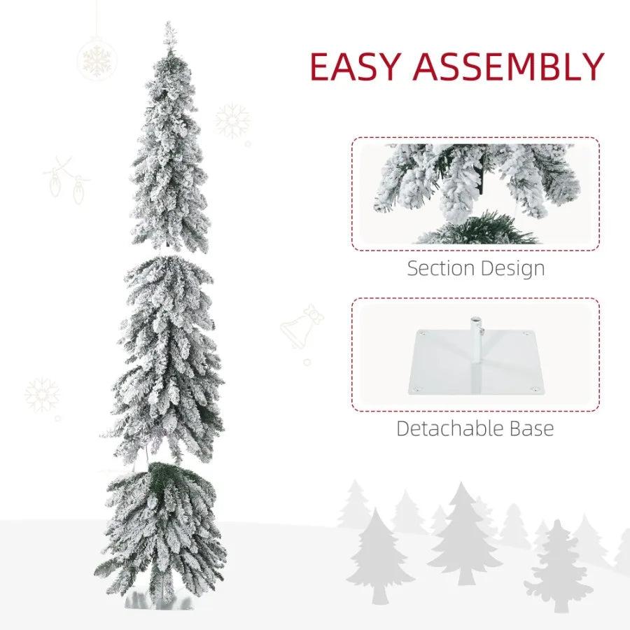 6ft Tall Prelit Pencil Artificial Christmas Tree