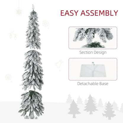 6ft Tall Prelit Pencil Artificial Christmas Tree