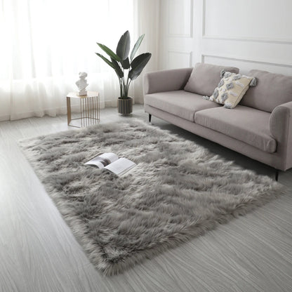 Faux Fur Sheepskin Area Rug Bedroom Blanket Living Room