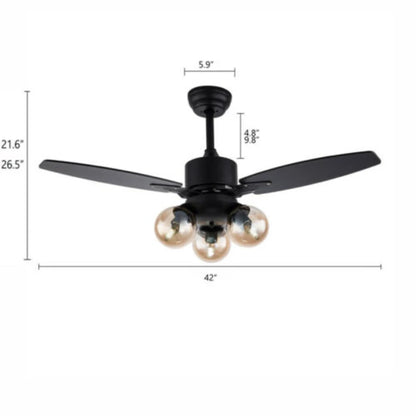 Ceiling Fan Lamp 3 Blades 3 Speed Fan for Bedroom Dining Room Home Office with Remote Control