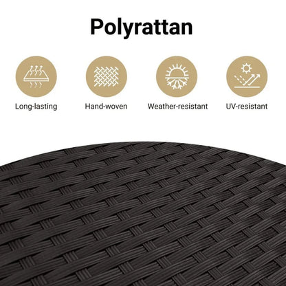 6 Piece Patio Sofa Set with Cushions Black Poly Rattan