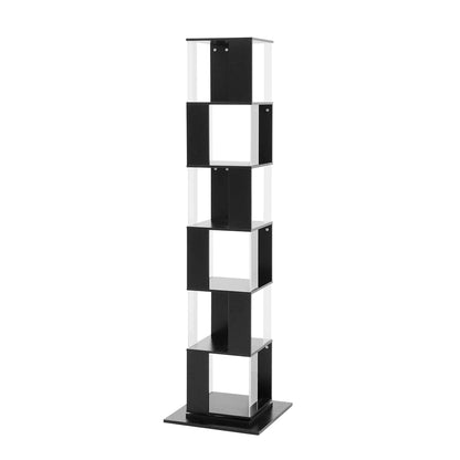 Bookshelf Tower, Floor Standing Wood Narrow Organizer