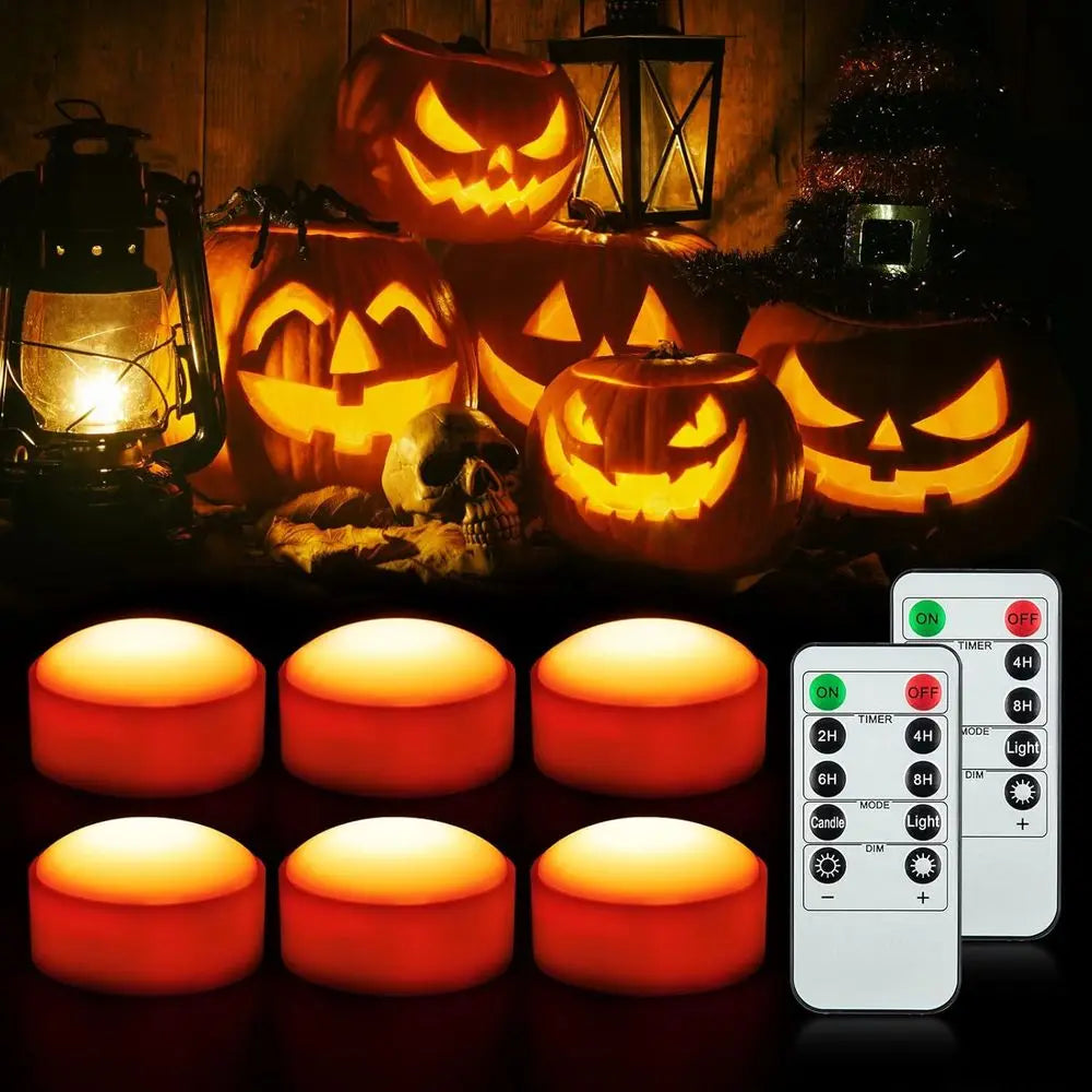 LED Flameless Pumpkin Lights Jack-O-Lantern Lights with Remote/Timer