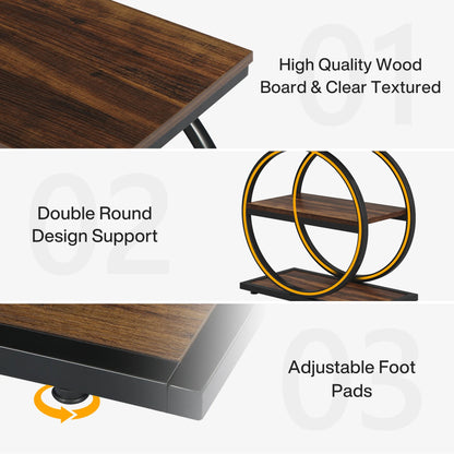 Tribesigns End Table, Narrow End Table with 3 Storage Shelves