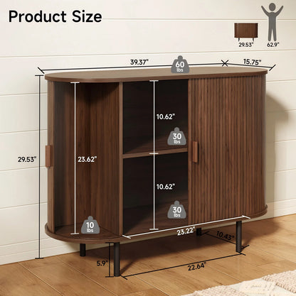 Sideboard Buffet Cabinet with Sliding Door, Storage Cabinet & Adjustable Shelf, Coffee Bar Cabinet Console Table