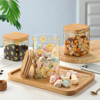 3 Pcs Glass Storage Cans