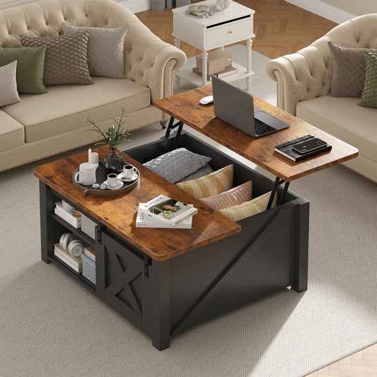 Wood Lift Top Coffee Tables Square Living Room Adjustable Storage Shelf Easy Lift Or Lower For Tea Dining Tables