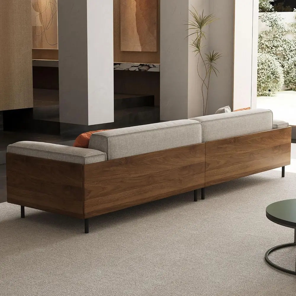 4-Seater Fabric Sofa with Wood and Metal Legs, Comfortable Timecloud Couch, Easy Assembly, Ideal for Office or Living Room, Gray