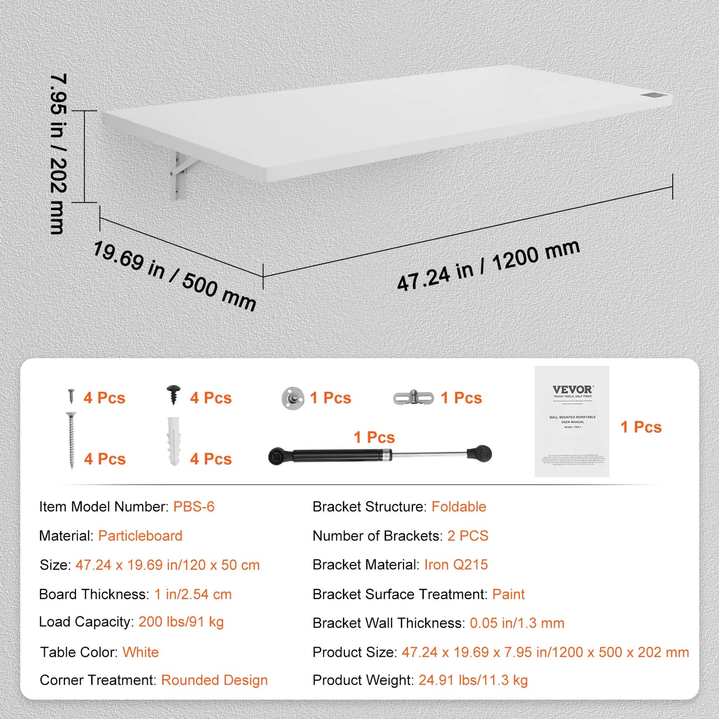 Wall Mounted Folding Table Drop Leaf