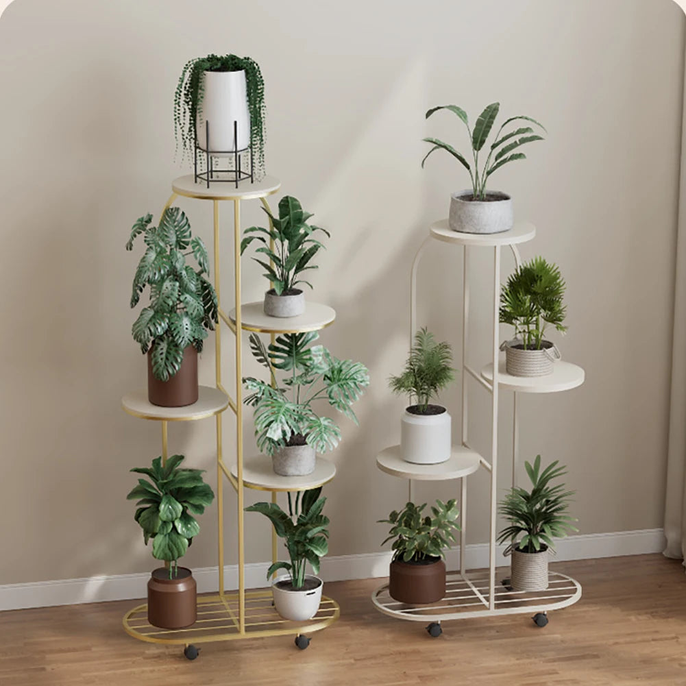 5 Tier Plant Stand Metal Tall Plant Shelf for I